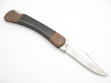 Vintage 1980s Klein 44037 Seki Japan 5" Brass/Wood Lockback Folding Hunter Knife