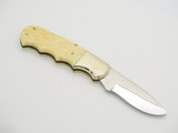 Vtg '70s Whitby Wild Cat Imai Seki Japan Bone 3.5" Lockback Folding Pocket Knife