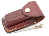 Vintage W. Germany Army XL Leather Folding Knife Tool Sheath Sharpening Steel