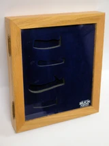 Buck Knives 100 Year Anniversary Oak Glass Lid Display Case Folding Fixed
