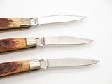 Vintage Browning 340 Imai Seki Japan Bone Folding Pocket Knife (Blemish 3 Pack)