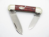Vtg 1986 Bulldog Brand Tobacco Canoe Folding Pocket Knife Red Glitter