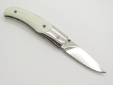 Vtg Browning 719 Seki Japan White G10 Abalone Folding Linerlock Pocket Knife
