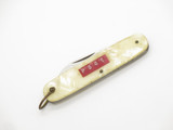 Vintage 1960s P-549 Seki Japan 3" Stainless White Handle Folding Pocket Knife