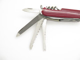 Vintage 1970s Seki Japan 3.62" Red Multi Tool Folding Pocket Camp Knife