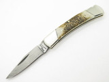 Vtg Parker Edwards Jacksonville Damascus Stag Handle Folding Pocket Knife