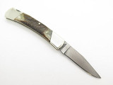 Vtg Parker Edwards Jacksonville Damascus Stag Handle Folding Pocket Knife