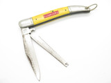 Vintage 1970s Sabre 624 Seki Japan 5" Yellow Handle Folding Pocket Fishing Knife