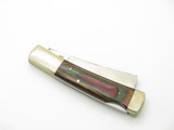 Vtg 1980s Frost Razor Seki Japan 4" Wood Handle Lockback Folding Pocket Knife