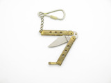 Vintage 1980s Mininiature 2" Brass Keychain Handle Folding Balisong Butterfly Knife