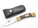 Vintage 1980s Seki Japan 4.75" Wood Handle Lockback Folding Hunter Knife