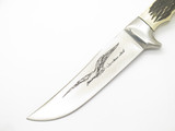 Vintage 1960s Eagle Seki Japan 10" Jigged Bone Fixed Blade Hunting Knife