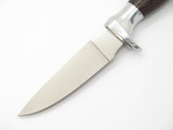 Vintage 1970s Seki Japan Wood Handle 8" Fixed Hunting Knife & Leather Sheath