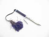 Vintage Seki Japan 3.62" Purple Jitte Jutti Edo Katana Samurai Ninja Fixed Knife