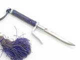 Vintage Seki Japan 3.62" Purple Jitte Jutti Edo Katana Samurai Ninja Fixed Knife