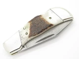 Vtg Parker Edwards Jacksonville Damascus Stag Handle Folding Hunter Knife