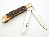 Vtg '80s Schrade USA 285UH Trapper Uncle Henry Folding 2 Blade Pocket Jack Knife