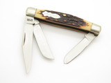 Vtg 1980s Schrade USA 834UH Trailmster Stockman Uncle Henry Folding Pocket Knife
