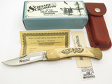 Vtg 1990 Limited Schrade USA 507SC Scrimshaw LB-7 Folding Hunter Lockback Knife
