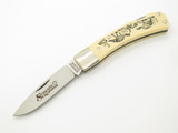 Vtg 1990 Limited Schrade USA 515SC Scrimshaw Folding Lockback Pocket Knife