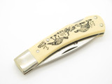 Vtg 1990 Limited Schrade USA 515SC Scrimshaw Folding Lockback Pocket Knife