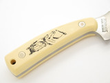 Vtg 1990 Limited Schrade 502SC Scrimshaw Sharpfinger Fixed Blade Hunting Knife