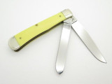 2015 Case XX 6250 Yellow Delrin Trapper Folding Pocket Knife Antique Stamp