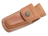 Vintage 1980s Western Brown Leather 3.75" Lockback Folding Pocket Knife Sheath