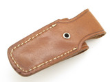 Vintage 1980s Western Brown Leather 3.75" Lockback Folding Pocket Knife Sheath