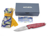 Mcusta Seki Japan Tsuchi MC-78D VG-10 Damascus Red Folding Pocket Knife No Clip