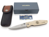Mcusta Seki Japan Gunshin MC-185D Micarta VG-10 Damascus Folding Knife No Clip