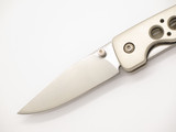 CRKT Red Dog 6602 4" Silver Metal Handle Linerlock Folding Pocket Knife