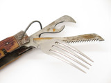 Vintage 1950s PIC Japan Bone Handle 4.62" Camping Multi Tool Hobo Camp Knife