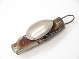 Vintage 1950s PIC Japan Bone Handle 4.62" Camping Multi Tool Hobo Camp Knife