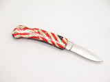 Vintage Camillus NY USA 3.25" NRA American Flag Lockback Folding Pocket Knife