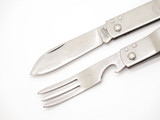 Vintage Imperial USA BSA Boy Scouts 3.5" Fork Knife Spoon Utensil Mess Kit
