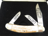 VINTAGE PARKER STANDING STONE SEKI JAPAN RED MAN CITY FOLDING POCKET KNIFE & CASE