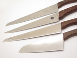 Vintage Mid Century Asashi Japan Wood Handle Kitchen Cutlery Chef Knife Set of 4