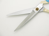Vintage Japan Blue/White Japanese Stainless 7.87" OA Cloth Dressmaker Scissors