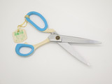 Vintage Japan Blue/White Japanese Stainless 7.87" OA Cloth Dressmaker Scissors