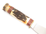 Vintage Marbles Gladstone Hubertus Solingen Stag Hunting Woodcraft Fixed Knife