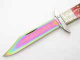 Case XX 6111 1/2 Cheetah Spectrum Rainbow Scroll Swing Guard Folding Knife