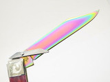 Case XX 6111 1/2 Cheetah Spectrum Rainbow Scroll Swing Guard Folding Knife