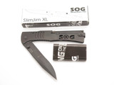 Vintage SOG SlimJim XL Large 5.25" Black Stainless Lockback Folding Pocket Knife