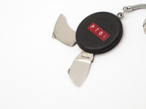 Vtg 1970s Rostfrei Seki Japan Round Keychain Folding Pocket Knife