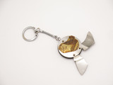 Vtg 1970s Rostfrei Seki Japan Round Keychain Folding Pocket Knife