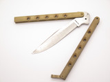 Vintage 1980s Seki Japan 6.25" Brass Handle Folding Balisong Butterfly Knife