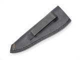 Vintage Seki Japan 5.5" Long Black Leather Clip Fixed Blade Knife Sheath