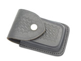 Vintage Japan Black Leather Wide Fit Folding Knife Tool Sheath