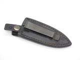 Vintage 1980s-90s Seki Japan Black Leather Fixed 5.5" Dagger Knife Clip Sheath